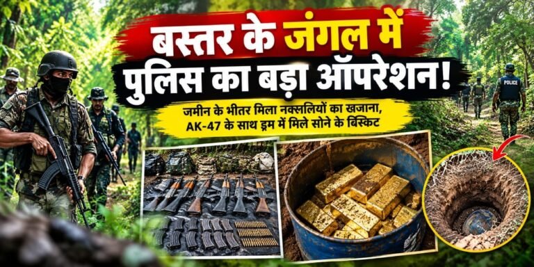 बस्तर के जंगल में पुलिस का बड़ा ऑपरेशन! जमीन के भीतर मिला नक्सलियों का खजाना, AK-47 के साथ ड्रम में मिले सोने के बिस्किट