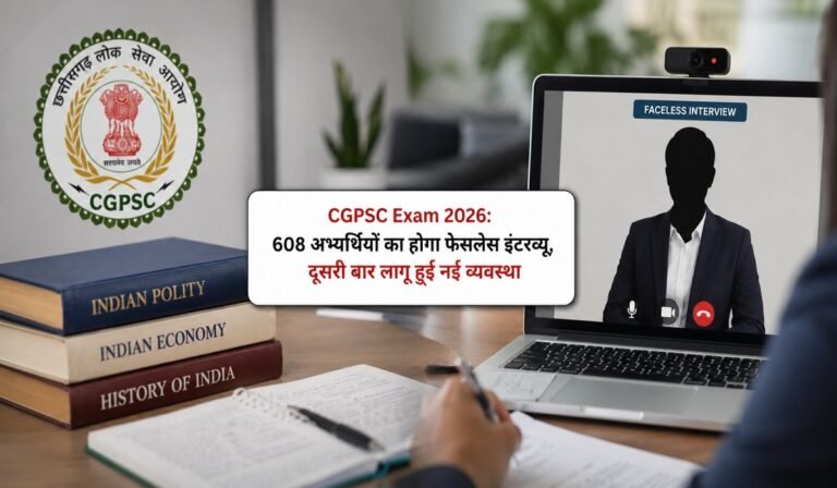CGPSC Exam 2026: 608 अभ्यर्थियों का होगा फेसलेस इंटरव्यू, दूसरी बार लागू हुई नई व्यवस्था
